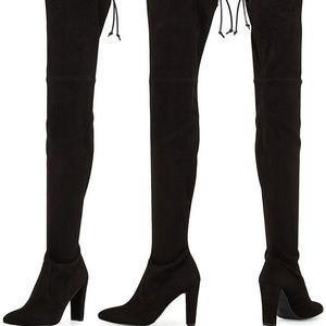 Stuart Weitzman Black Velvet All Legs boots